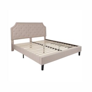 OSFBF100 Beige Fabric Upholstery Bed Frame