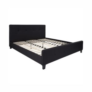 OSPLBF100 Contemporary Black Fabric Upholstery Bed Frame