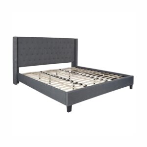 OSPLBF200 Dark Gray Tufted Fabric Upholstery Platform Bed Frame