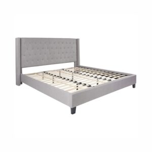 OSPLBF200 Light Gray Tufted Fabric Upholstery Platform Bed Frame