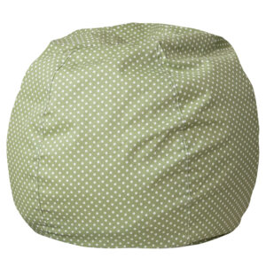 Bean Bag Chair – Green with White Polka Dots