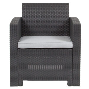 Rattan Style Chair – Dark Gray