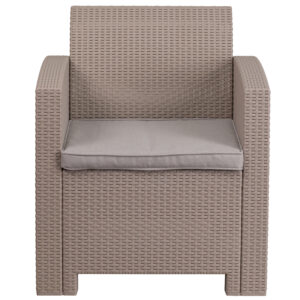 All Weather Rattan Chair – Light Gray