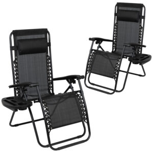 Zero Gravity Reclining Chairs Set – Black