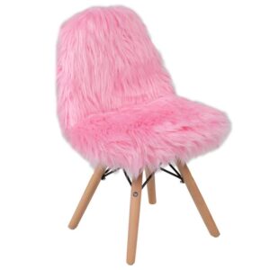 Shaggy Faux Fur Pink Kid’s Chair